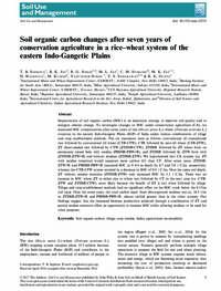 Soil organic carbon changes after seven years of conservation agriculture in a rice–wheat system of the eastern Indo-Gangetic Plains