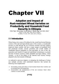 Adoption and Impact of Rust-resistant Wheat Varieties on Productivity and Household Food Security in Ethiopia