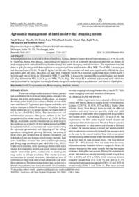 Agronomic management of lentil under relay cropping system
