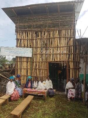Machine shelter constructed by farmer group 