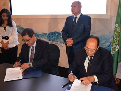 From left: Aly Abousabaa, Director General of ICARDA; Ahmed Aboul Gheit, Secretary General of the Arab League; Mahmoud A. Abu-Zeid, President of Arab Water Council (AWC). Photo: AWC