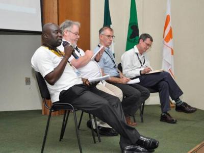 Dr. Andrew Noble (extreme right), ICARDA’s Deputy Director General (Research), at the three-day workshop on TAAT program 