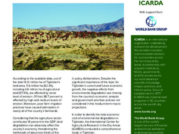 CoED Leaflet: Estimating costs of environmental degradation in the mountains of Tajikistan EN