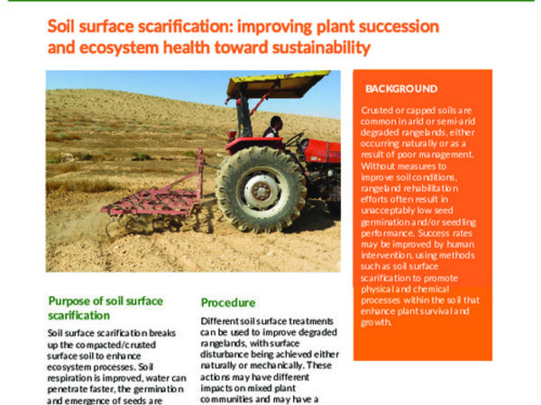 Soil surface scarification: improving plant succession and ecosystem health toward sustainability