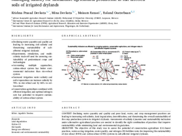 Managing salinity for sustainable agricultural production in salt-affected soils of irrigated drylands