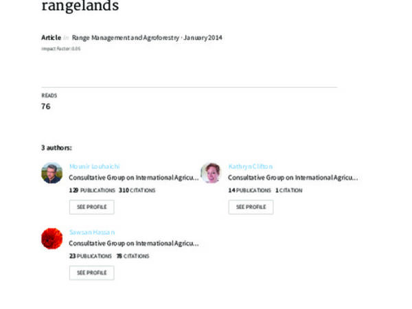 Direct seeding of Salsola vermiculata for rehabilitation of degraded arid and semi-arid rangelands