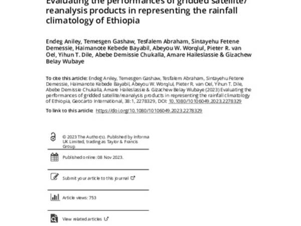 Evaluating the performances of gridded satellite/ reanalysis products in representing the rainfall climatology of Ethiopia