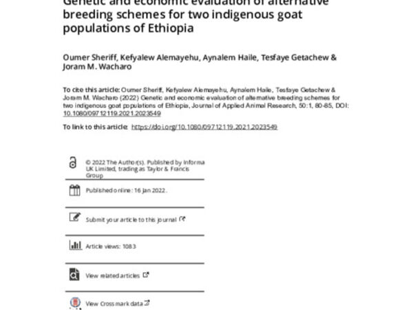 Genetic and economic evaluation of alternative breeding schemes for two indigenous goat populations of Ethiopia