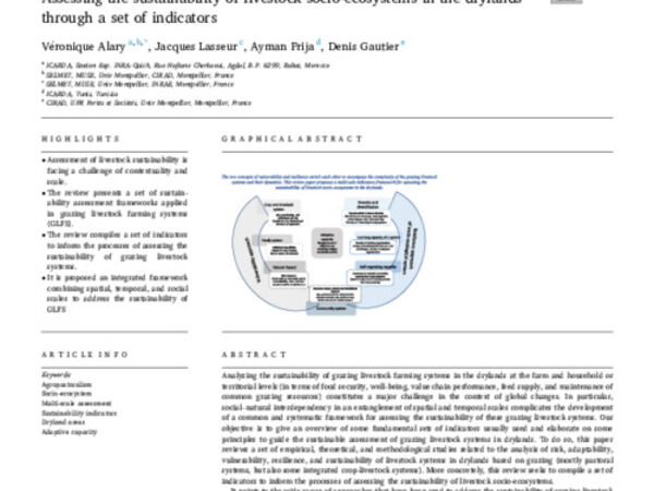 Assessing the sustainability of livestock socio-ecosystems in the drylands through a set of indicators