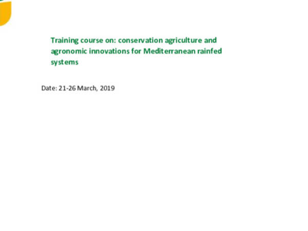Conservation Agriculture and Agronomic Innovations for Mediterranean Rainfed Systems