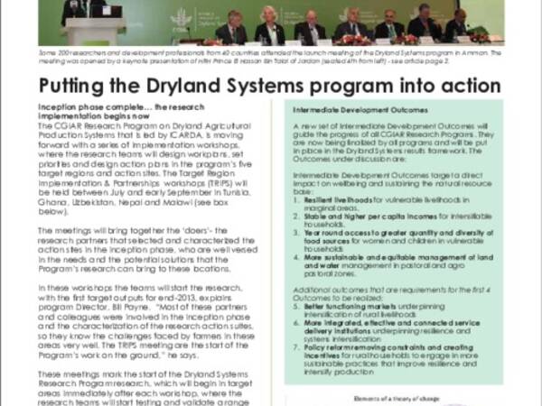 Putting the Dryland Systems program into action - Program Update, Issue 2 