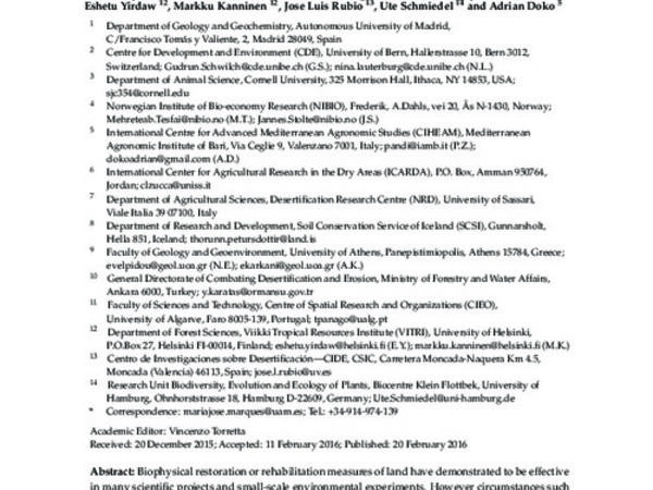 Multifaceted Impacts of Sustainable Land Management in Drylands: A Review