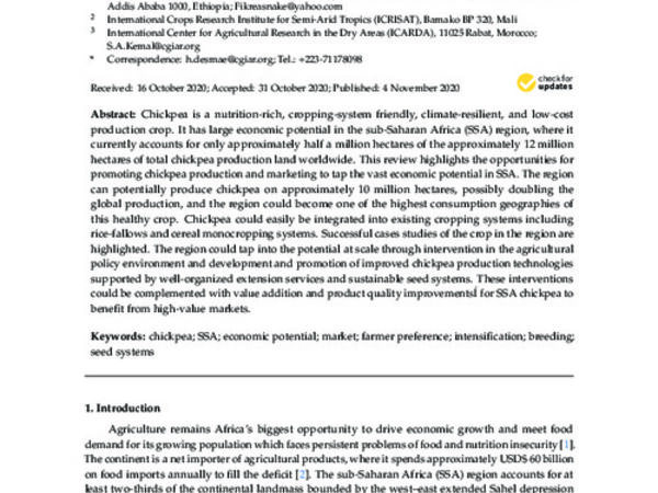 Tapping the Economic Potential of Chickpea in Sub-Saharan Africa