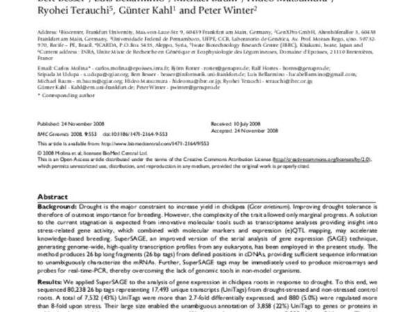 SuperSAGE: the drought stress-responsive transcriptome of chickpea roots