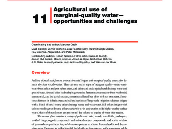 Agricultural use of marginal - quality water - opportunities and challenges