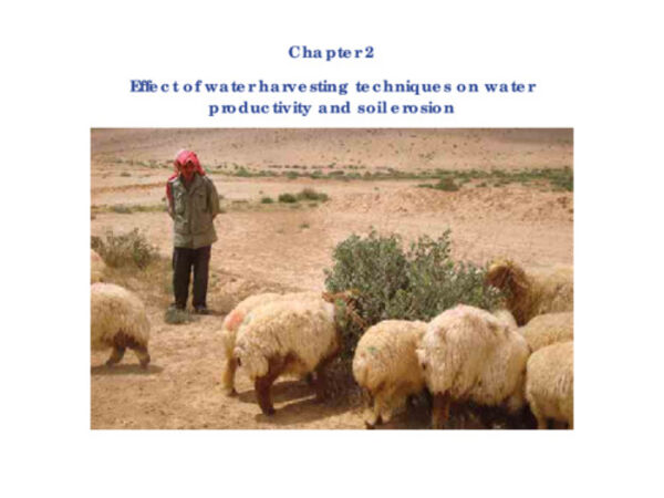 Effect of water harvesting techniques on water productivity and soil erosion