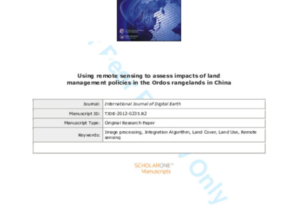 Using remote sensing to assess impacts of land management policies in the Ordos rangelands in China