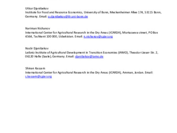 Barriers to Sustainable Land Management in Central Asia