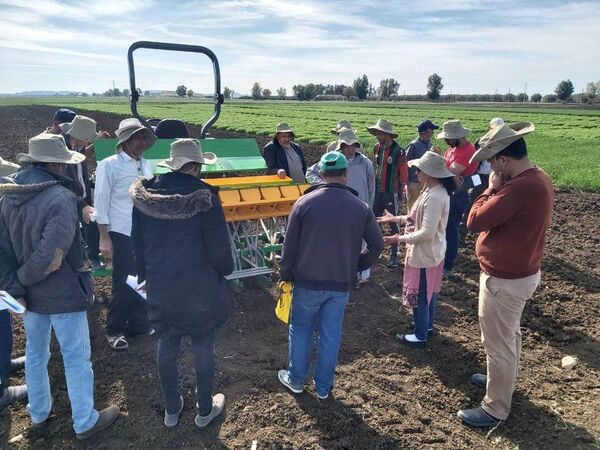 Dr. Mina Devkota demonstrating CA machinery in Morocco