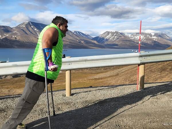 Endurance athlete Michael Haddad on his Arctic Walk in Svalbard, Norway