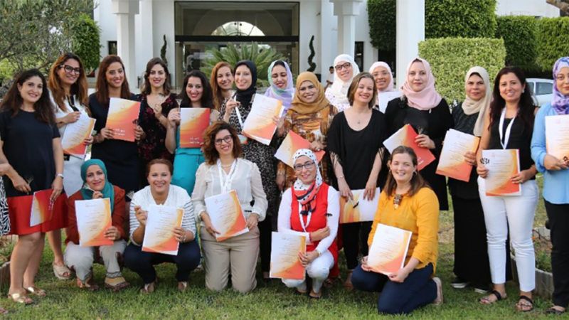 The first cohort of Fellows in the Arab Women Leaders in Agriculture fellowship program.