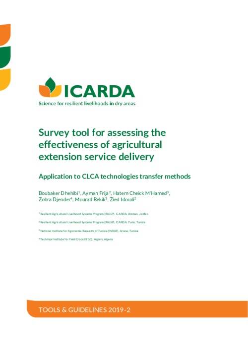 Survey tool for assessing the effectiveness of agricultural extension